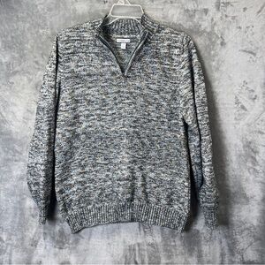 Croft & Barrow Black and Gray Zip Up Sweater